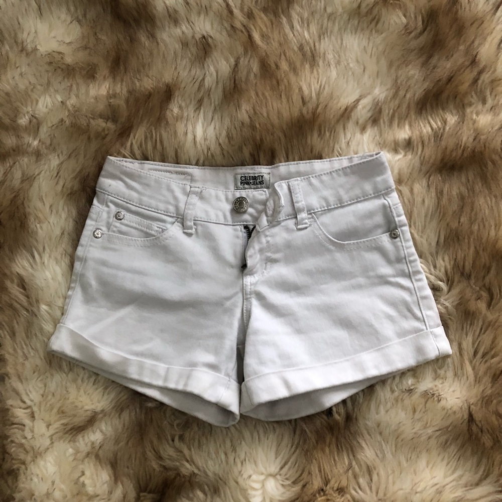 White CELEBRITY PINK Short Shorts
